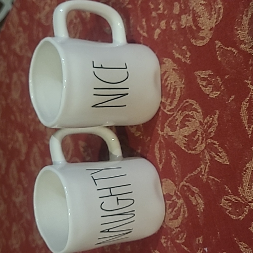 Rae Dunn NAUGHTY and NICE Coffee Mug SET